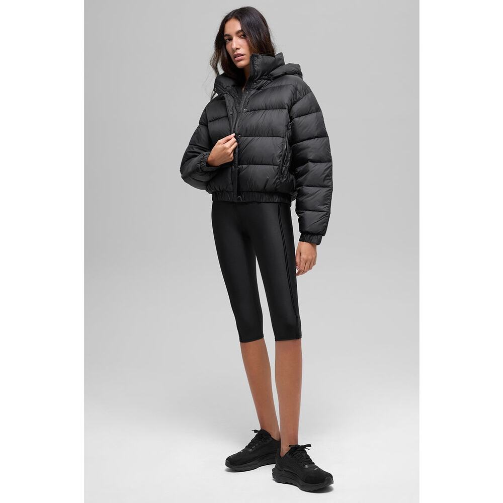NEW Alo Yoga Aspen Love Puffer Jacket Black Oversized Cozy Luxe Winter Warm MED - Picture 4 of 13